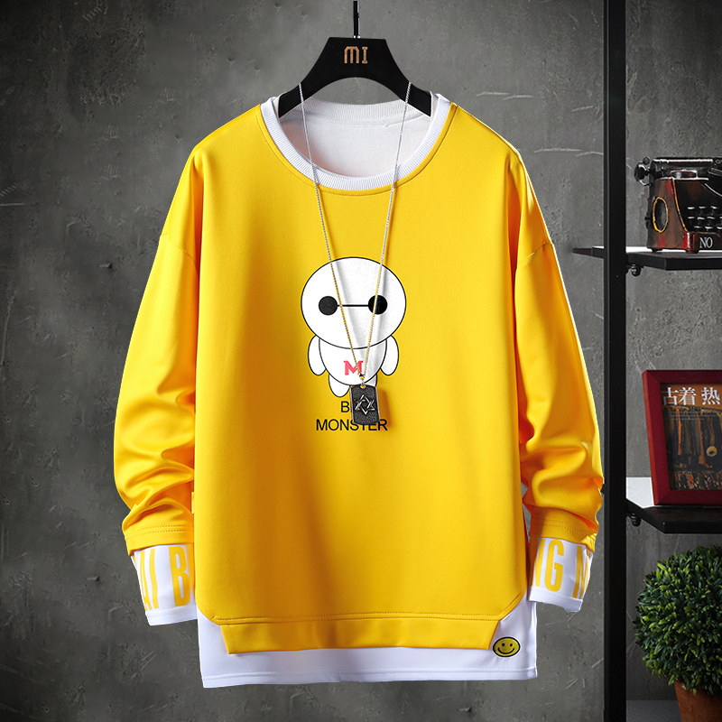 Sweater men's Hong Kong style trend autumn and winter casual loose long sleeve T-shirt