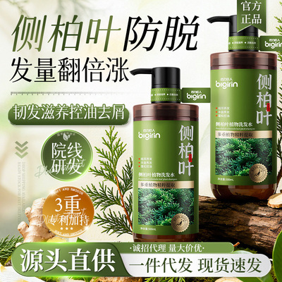 百力巨人侧柏叶洗发水草本植萃强健发根控油蓬松去屑止痒洗发露