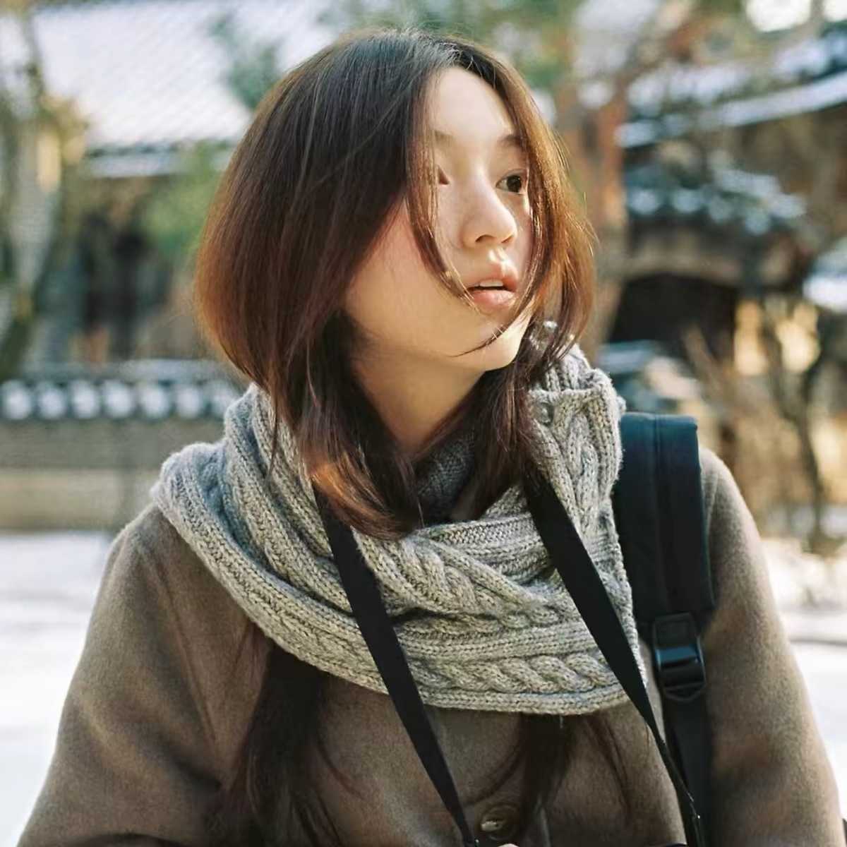 外贸出口经典绞花针织围巾｜复古
