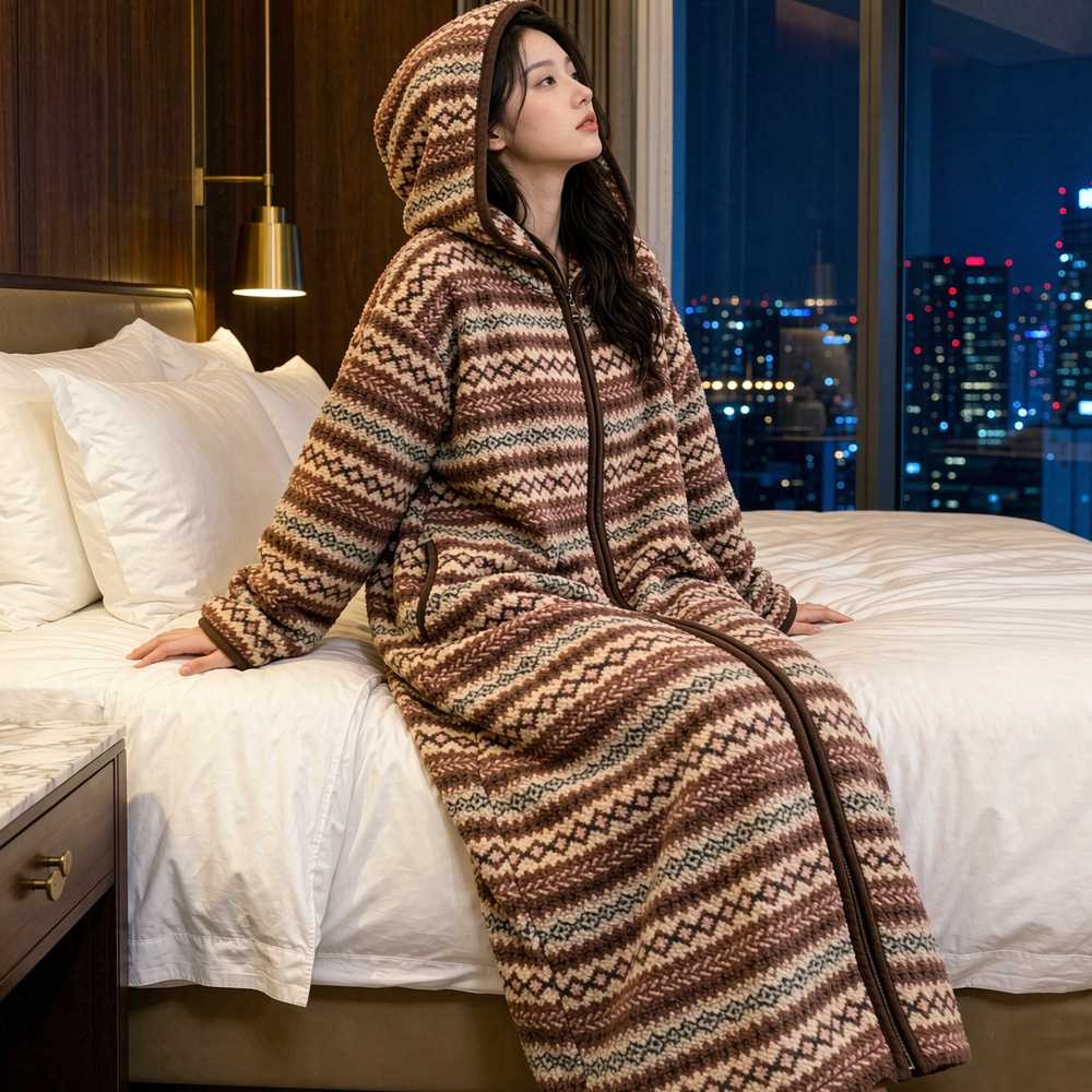 350g高克重加厚费尔岛米粒绒女