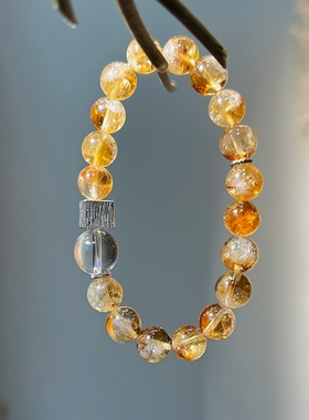 天然黄塔晶黄水晶手串女款