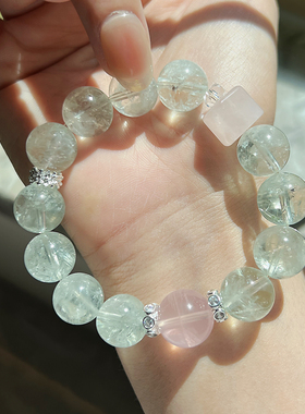 「薄荷冰」天然绿阿赛粉水晶手链