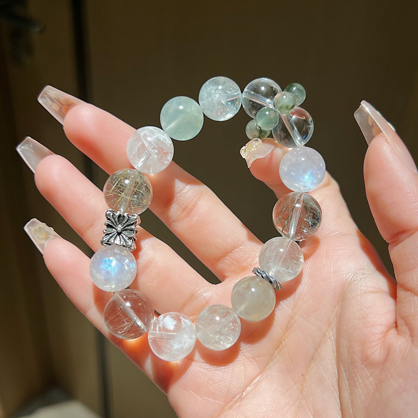 「森林」绿发晶手链招财吸金水晶