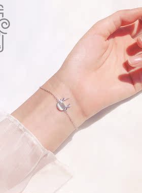 布铃小鹿纯银手链轻奢小众送女友