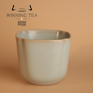 问鼎汝窑天青高四方杯辛丑年纪念款茶杯主人杯茶具问鼎格物杯子