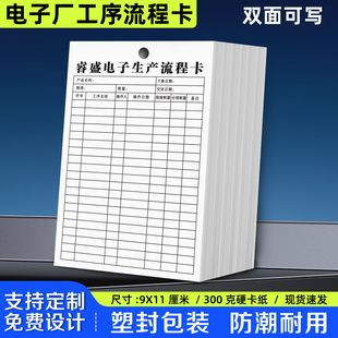 【电子厂工序流程卡】制造厂生产工艺流转卡片车间物料流动标识卡