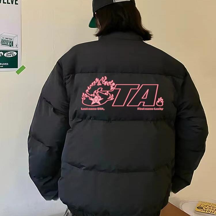 STA旗舰店正品羽绒棉服男女美式火焰字母保暖加厚棉衣棉袄外套冬