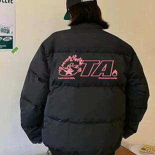STA旗舰店正品羽绒棉服男女美式火焰字母保暖加厚棉衣棉袄外套冬