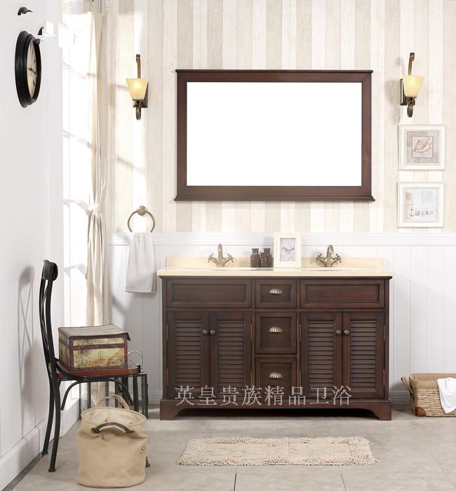 欧式风仿古组合洗手盆实木浴室柜
