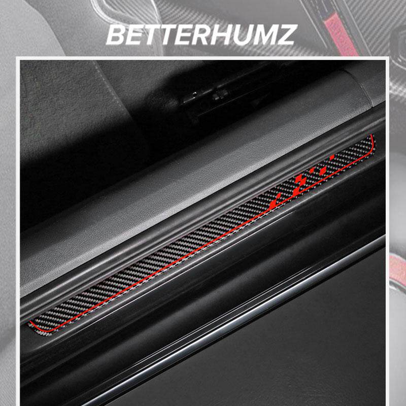 適用奧迪A6L改裝門檻條保護條A7/A6碳纖維迎賓踏板防踩內飾改裝件