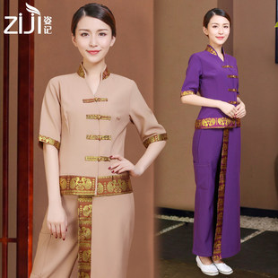 泰式养生馆美容师工作服 足疗按摩技师服套装可订制