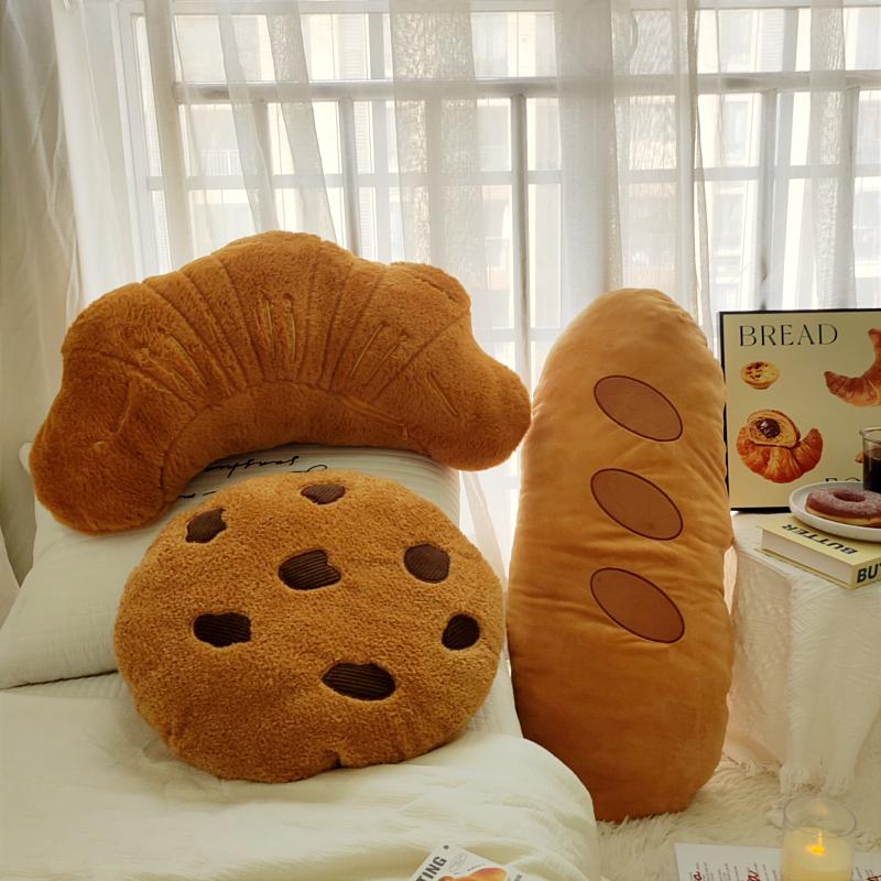 可爱毛绒法棍牛角包抱枕