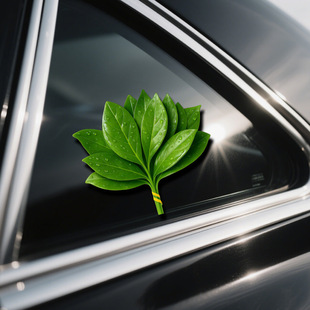 柚子叶车贴纸逼真绿树叶贴画创意好运叶子汽车玻璃窗装饰防水防晒