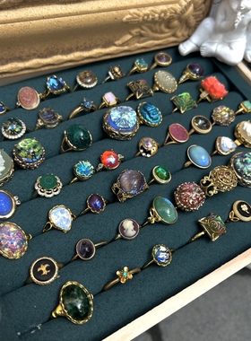 古董琉璃复古戒指捡漏福利