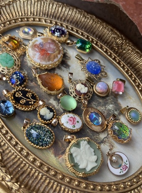 古董琉璃vintage复古项链