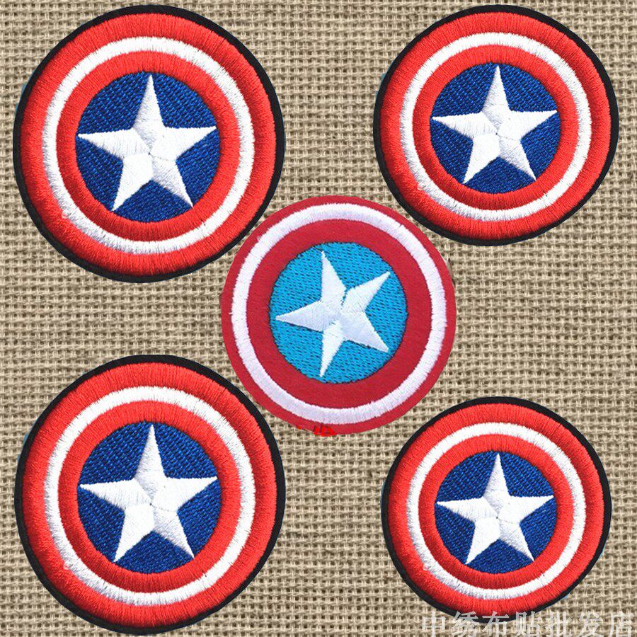 复仇者联盟动漫美国队长五星盾牌盾徽背胶贴布贴花臂章圆形徽章补,居家布艺,布贴,淘宝优惠券,粉丝福利购,淘宝优惠卷