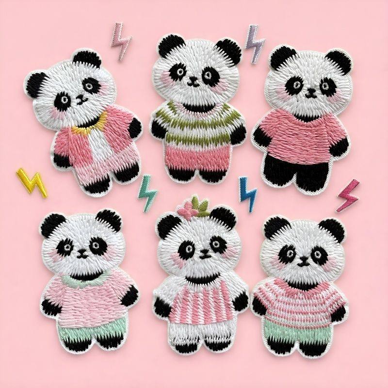 自粘款刺绣可爱熊猫闪电布贴衣服包包装饰贴花修补贴diy补丁贴,居家布艺,布贴,淘宝优惠券,粉丝福利购,淘宝优惠卷