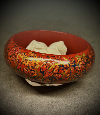 鸵鸟的沙原创艺术 孤品古法非遗大漆华丽时尚潮流文艺女士手镯