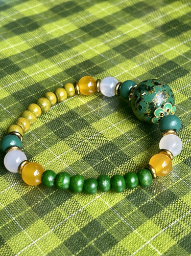 鸵鸟的沙原创艺术  男女款大漆纯手工春天色系原创手串手链毛衣链