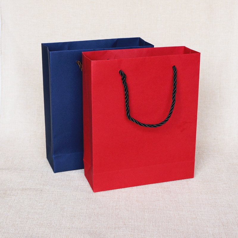 高档礼品袋手提袋中秋月饼包装袋茶叶袋子食品纸袋红蓝色批发现货