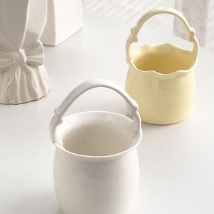 居里舍里 自留手提筷子筒刀叉勺收纳筒家居陶瓷花插桌面摆件花篮