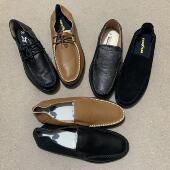 百搭平底豆豆一脚蹬套脚鞋 外贸休闲单层牛皮鞋 透气软底司机驾车鞋