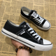 学生潮流运动鞋 美国单品牌帆布鞋 低帮男女外贸出口平底黑色休闲鞋