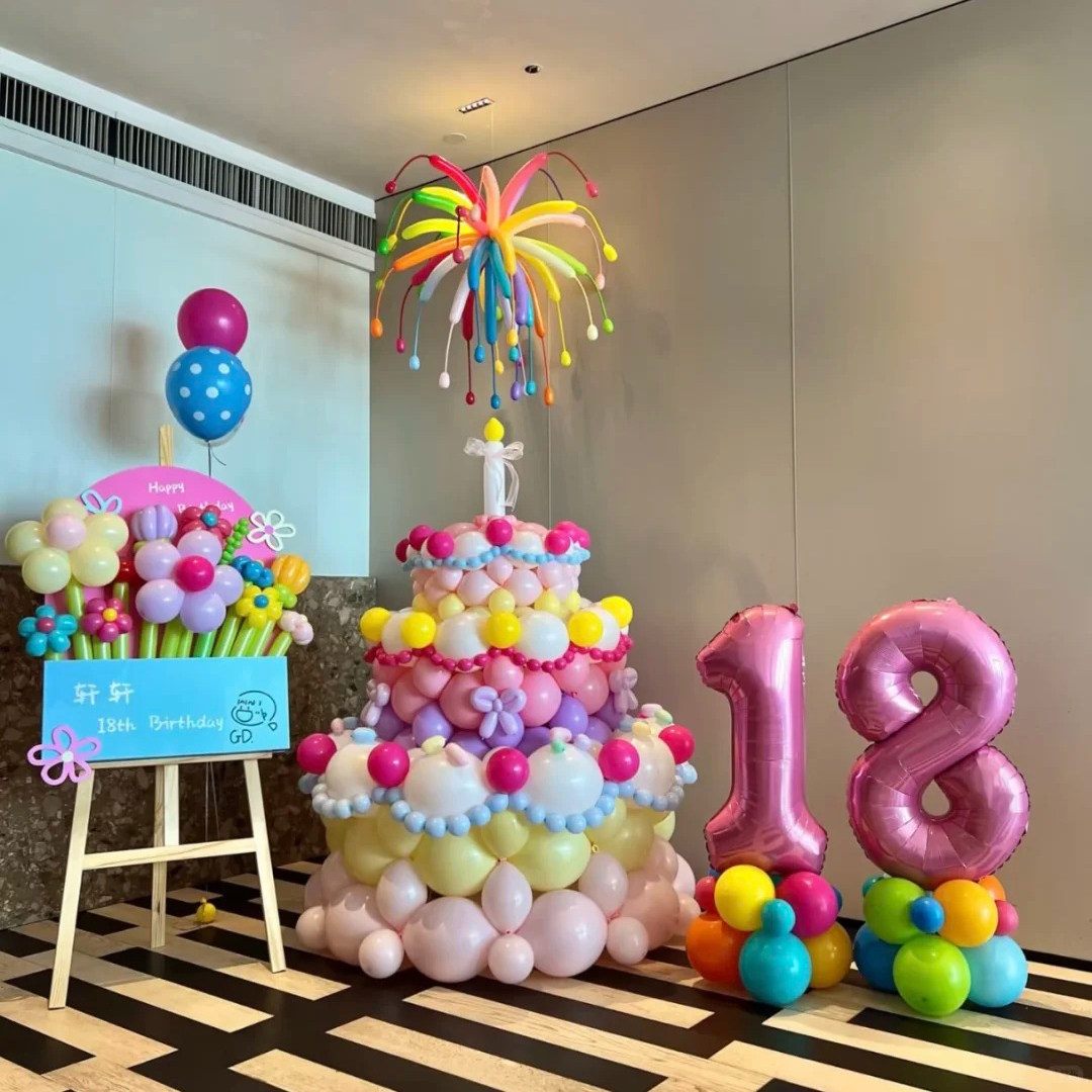 超大生日蛋糕背景布置套装材料包