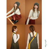 秋冬学院风甜美打底衫 花吉B652米白色保暖高领长袖 T恤女2025新款