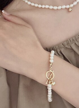 【99元3件】Siaon 原创天然淡水珍珠OT扣手链小众设计简约百搭