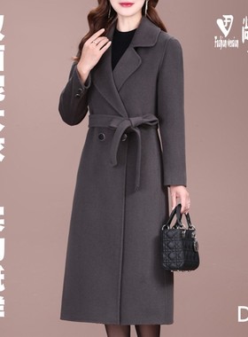 实物纸样1:1女装双面羊绒长款大衣外套纸样服装缝纫版型图BFY-384