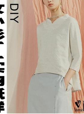 女装小衫图纸汉服纸样上衣裁剪图短装棉麻衣服BCY-90
