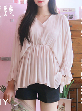 衬衣纸样女装V领蝙蝠袖上衣服装裁剪样板图纸1:1实物纸样BCY-144