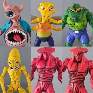 正版NECA忍者神龟蚊子人鳄鱼人独眼怪有漆面瑕疵配件不全7寸人偶