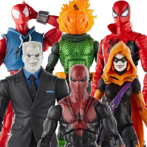 Marvel Legends挂卡猩红蜘蛛侠射线万圣夜墓碑杰克南瓜头6寸人偶