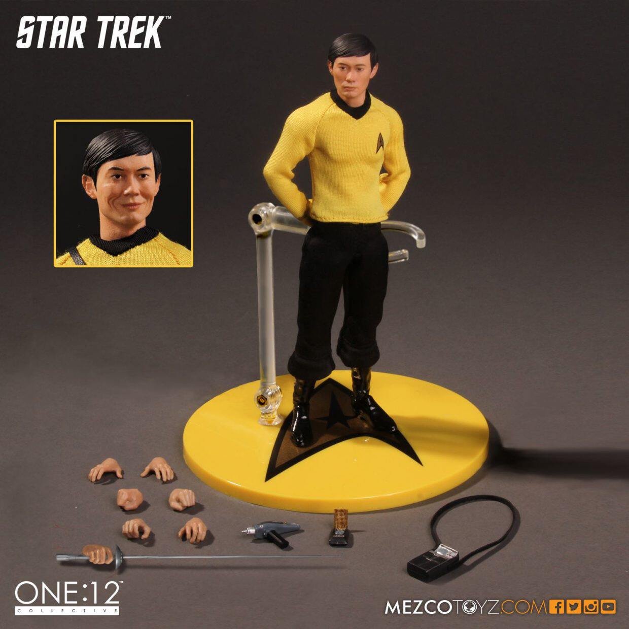 正版绝版 现货Mezco 蚂蚁 星际迷航 苏鲁中尉 1:12 可动人偶模型