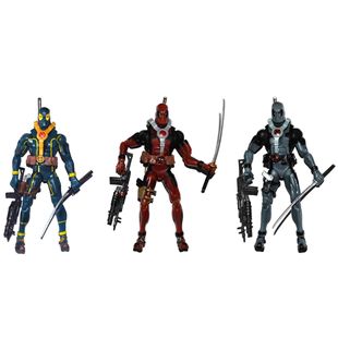 国产KO散货 Marvel Legends 红蓝灰三色死侍 6寸可动人偶 模型