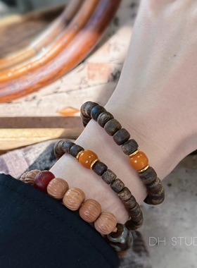 DH【怀香】原创设计奇楠沉香蜜蜡文玩手串