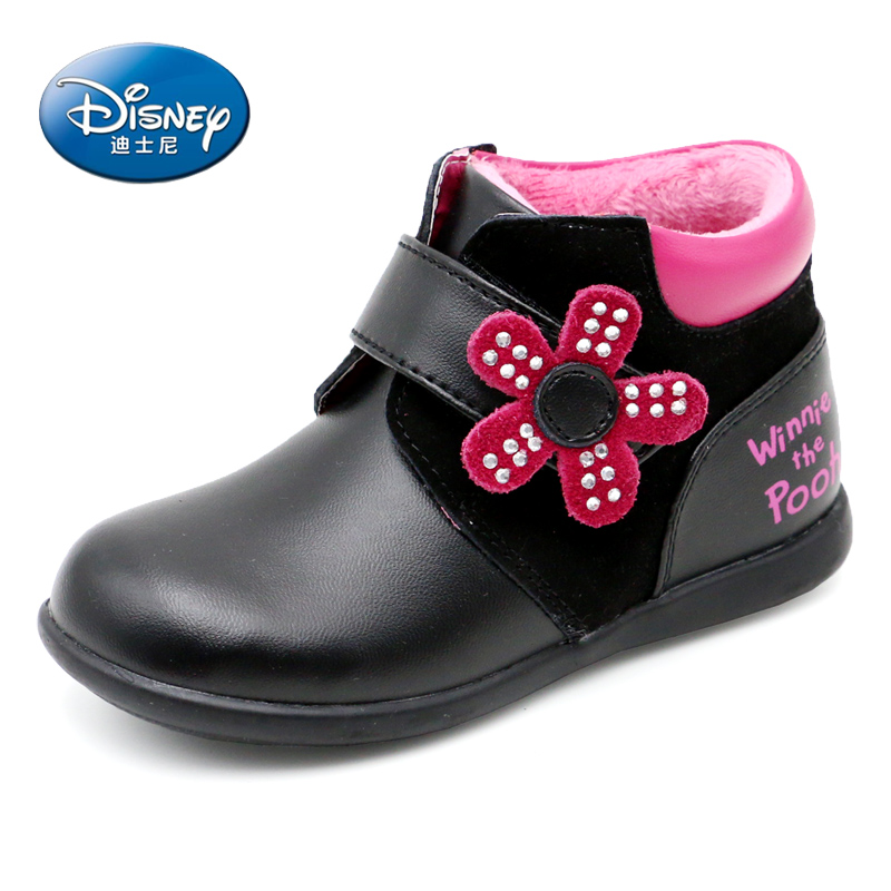 Chaussures hiver enfant en cuir DISNEY ronde faux diamant pour hiver - semelle caoutchouc antidérapant - Ref 1043224 Image 3