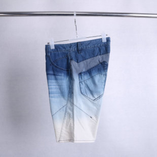 男式 沙滩中裤 柔软中腰直筒牛仔短裤 男大码 国内原单夏季 五分裤 薄款