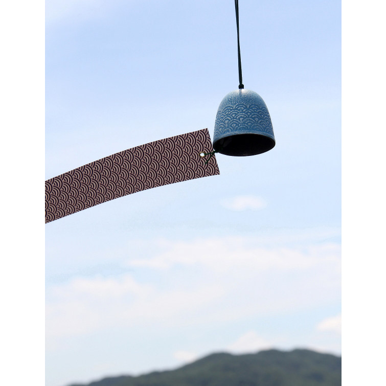 现货 日本原装进口 南部铁器 海波纹铸铁风铃现代日系家居吊饰