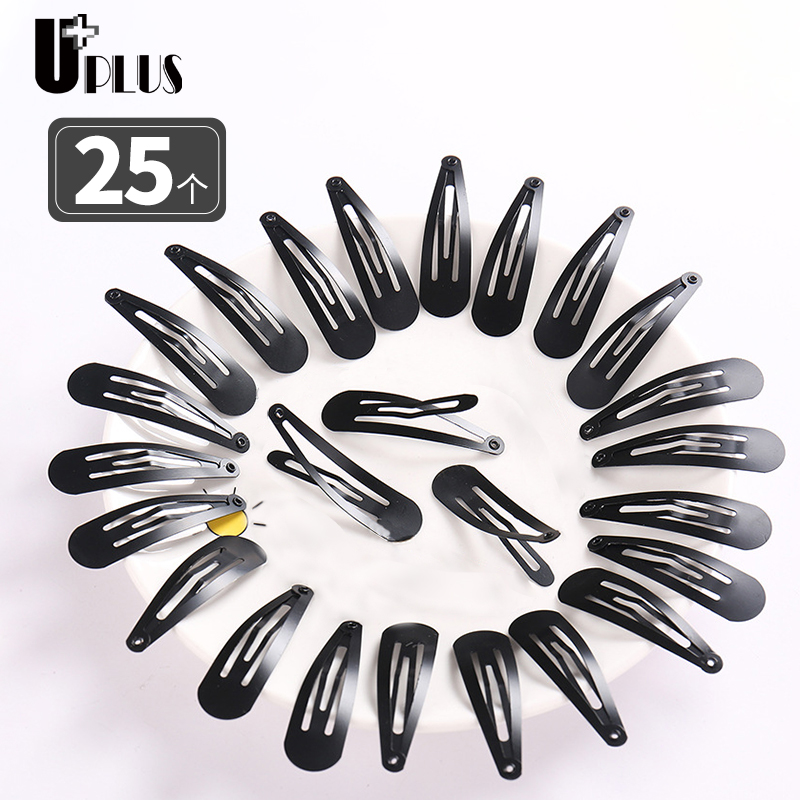 优家UPLUS黑色水滴发夹边夹小黑夹25个BB夹碎发刘海夹盘发夹发卡