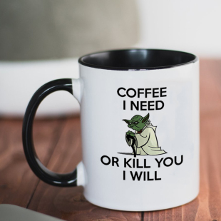 Yoda coffee i need or kill you mug 尤达 咖啡马克杯礼物喝水杯
