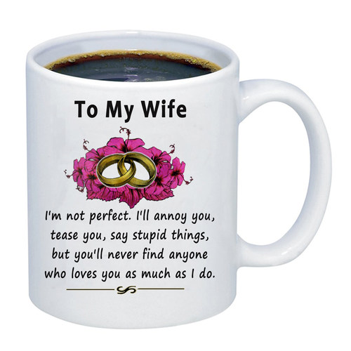 送妻子礼物马克杯 wife Gift mug 陶瓷变色杯 结婚纪念日水杯