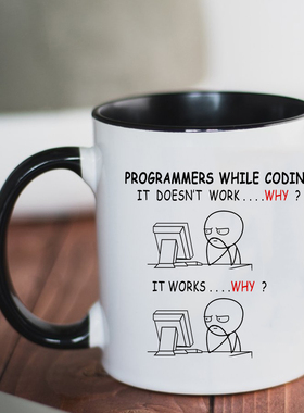 Programmers while coding 程序员IT 陶瓷咖啡马克杯C+代码