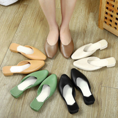 网红百搭半托单鞋 中跟包头半拖鞋 女夏外穿时尚 2025新款 穆勒鞋 凉拖