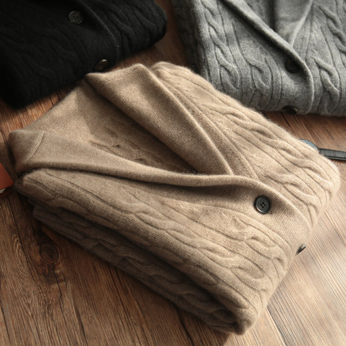 秋冬季毛衣100山羊绒新款青果领