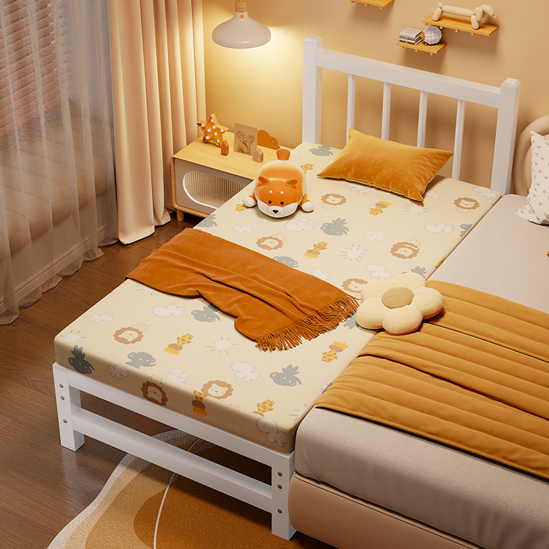 铁艺儿童床拼接床大床加宽婴儿小床男孩单人床女孩公主床边床定制