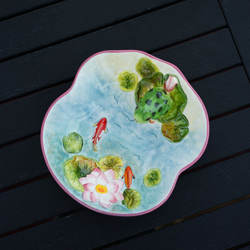 American country Frog Lotus Candy Bowl Lotus Fruit plate ceramics Home Furnishing Wedding celebration Craft ornaments originality New Chinese stylein the Home accessories , Decorative items , Decorative bowls  category - from Buy2taobao.com to provide professional Taobao agent buy service