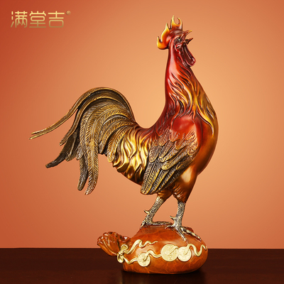 《大吉大利》纯黄铜鸡摆件生肖铜公鸡吉祥物客厅招财工艺装饰礼品